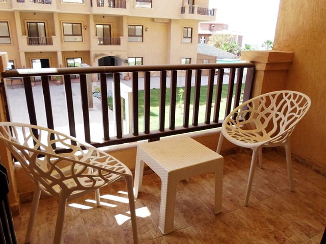 Apartmán se 2 ložnicemi, bazénem a výhledem na moře v Turtles Beach, Hurghada, Egypt